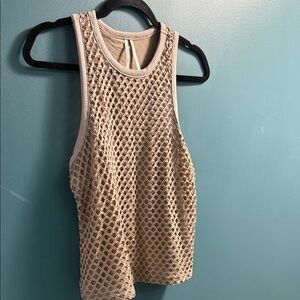 Anthropologie Tan Mesh Tank Top